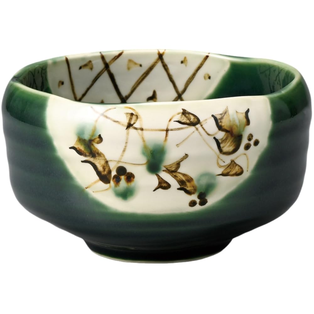 Amazon｜エールネット(Ale-net) 抹茶碗 織部錆絵 直径12.7×高7.4cm